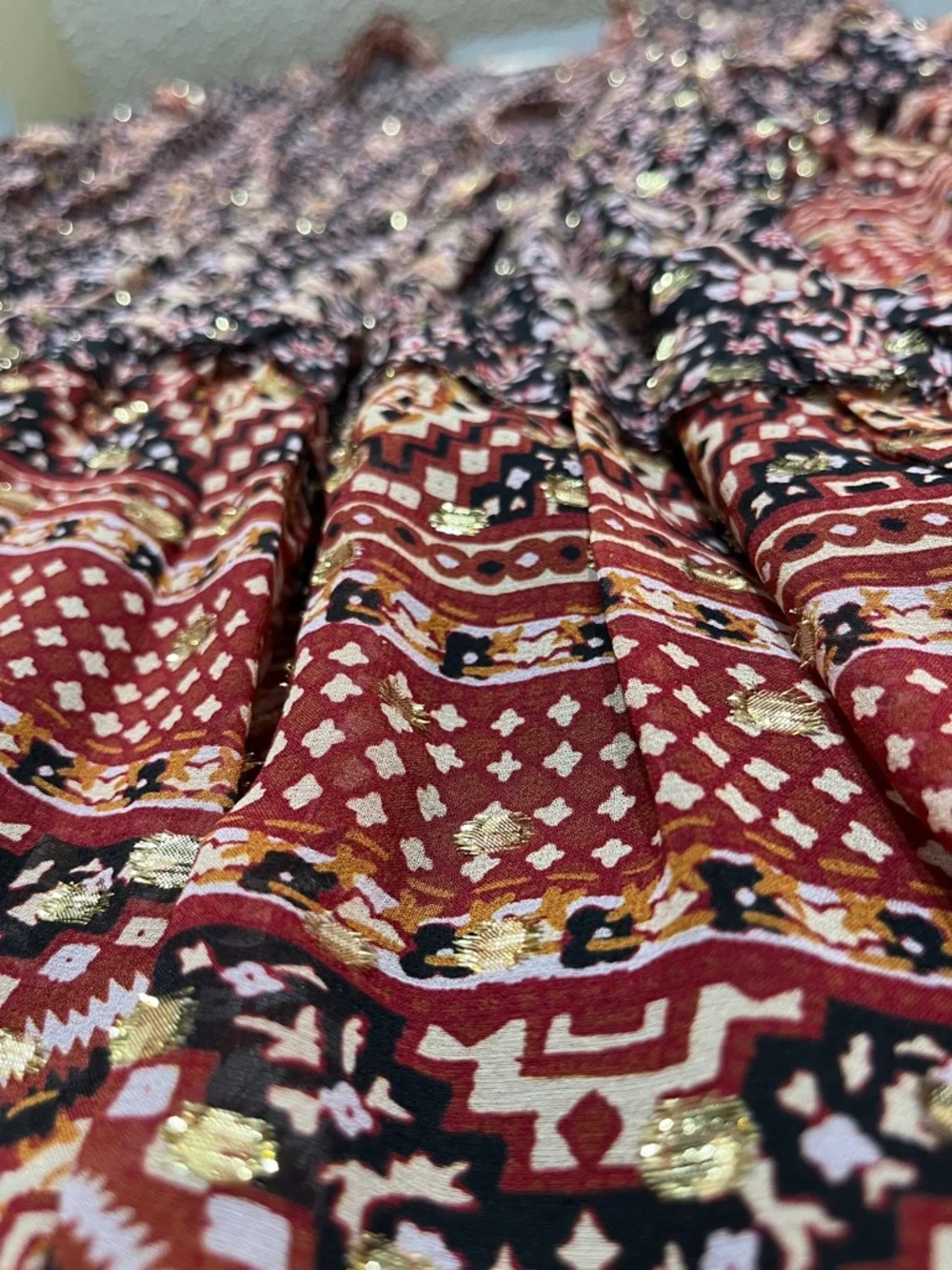 Ulla Johnson Erisa Floral Silk Georgette Metallic Mini Dress - Picture 7 of 9